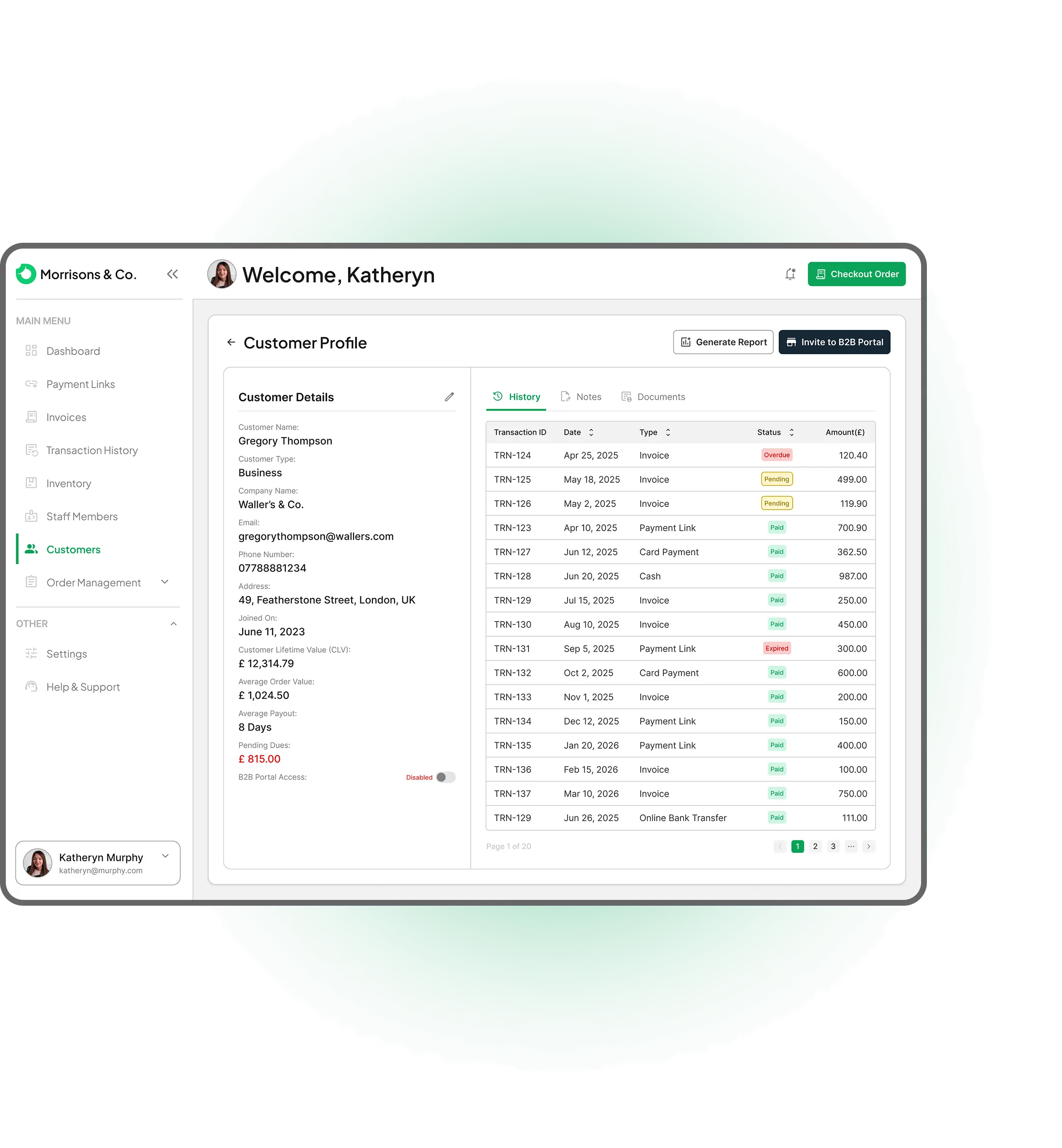 Organize in Categories - customer-insights screen on the Zendr app