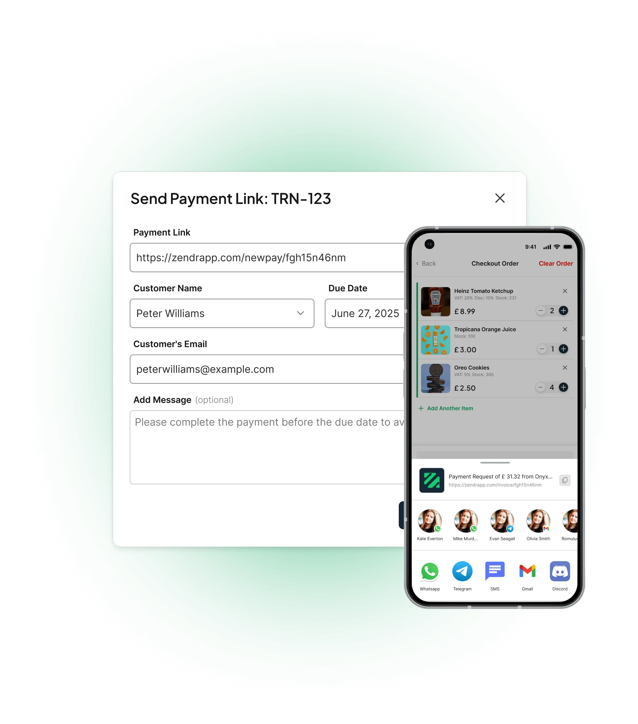 Send Link to Customer