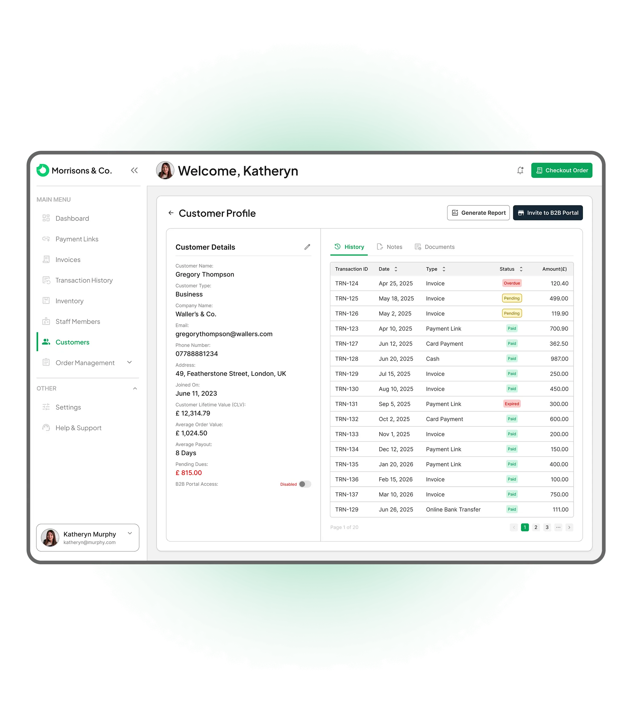 Send Link to Customer